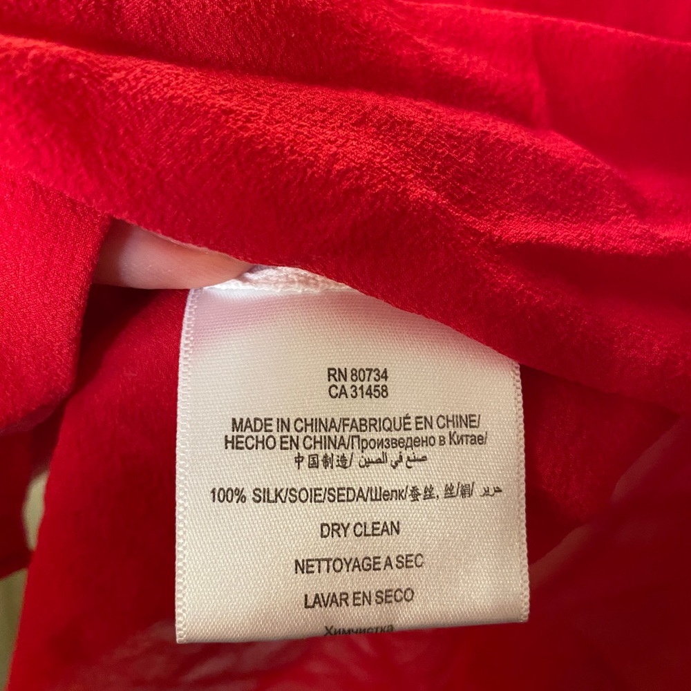 Red Silk Button-Down - image 3